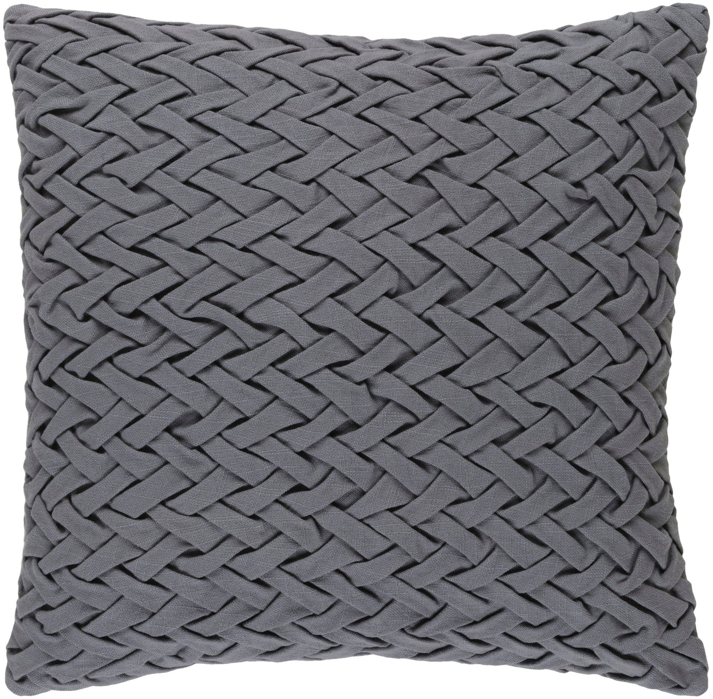 Surya Facade Gray Pillow Shell With Down Insert 20"H X 20"W