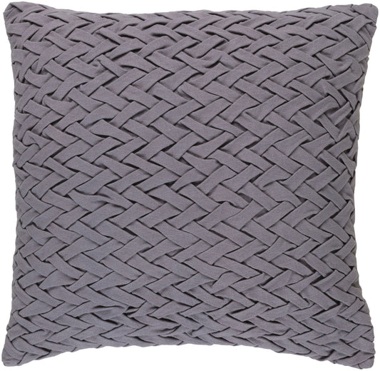 Surya Facade Medium Gray Pillow Shell With Down Insert 22"H X 22"W