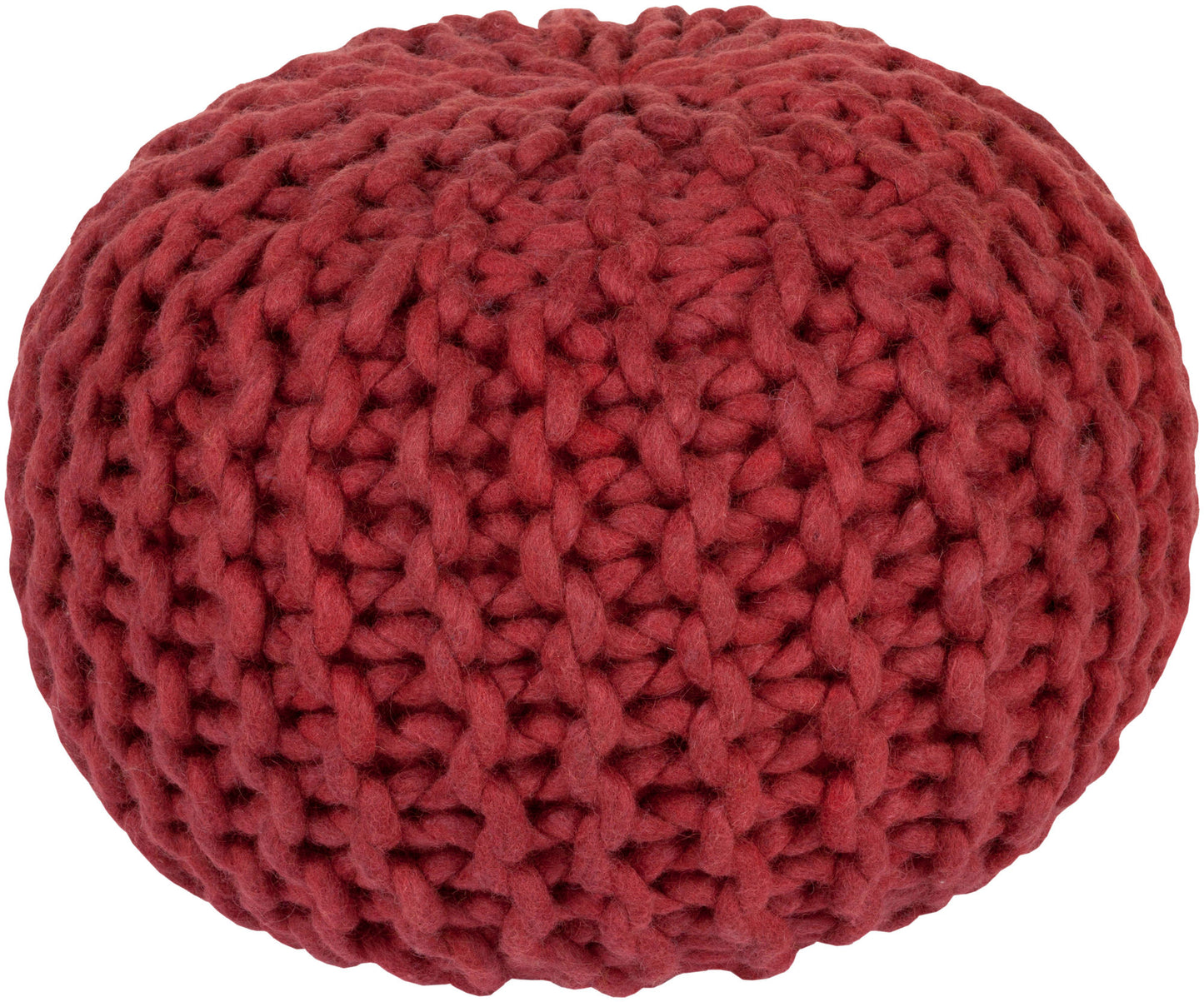 Surya Fargo Red Pouf 14"H X 20"W X 20"D