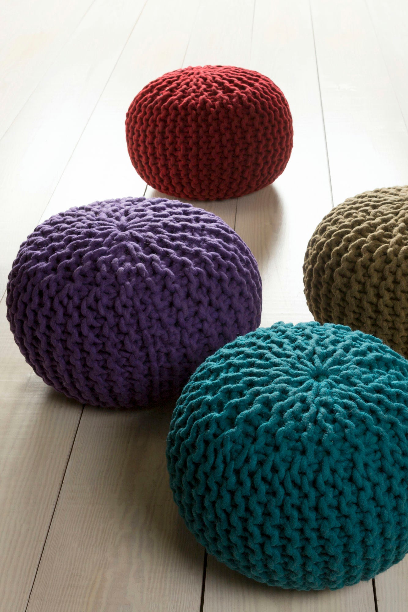 Surya Fargo Deep Teal Pouf 14"H X 20"W X 20"D