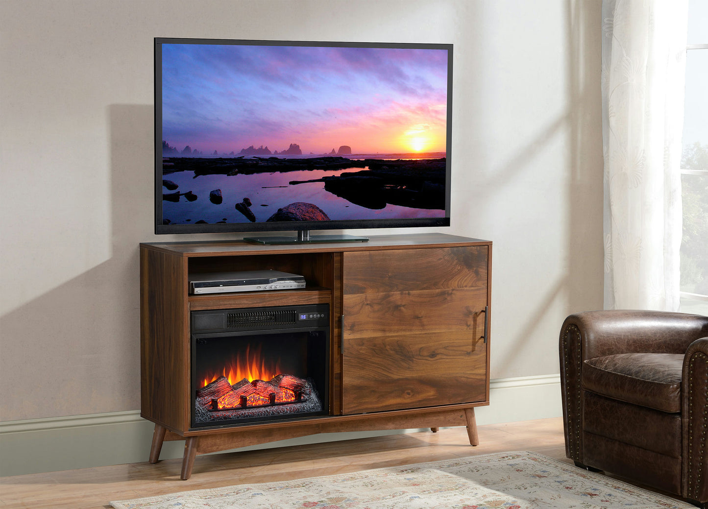 Hans TV Stand with Electric Fire Insert