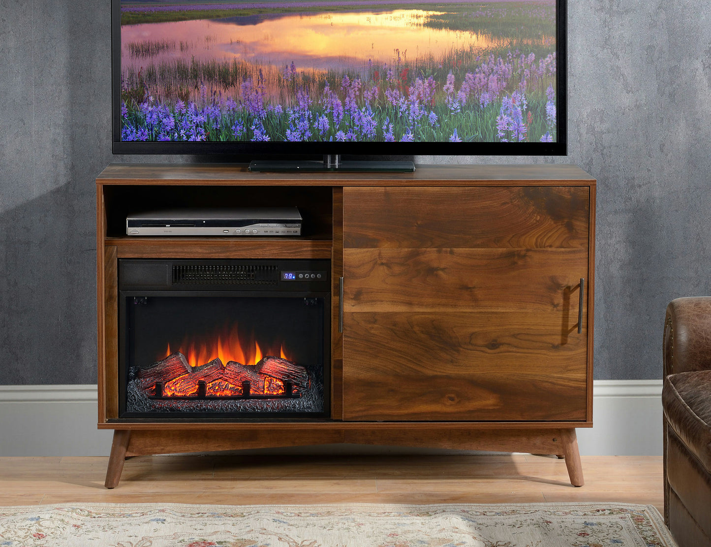 Hans TV Stand with Electric Fire Insert