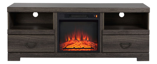 Weathered Oak TV Stand with Fireplace