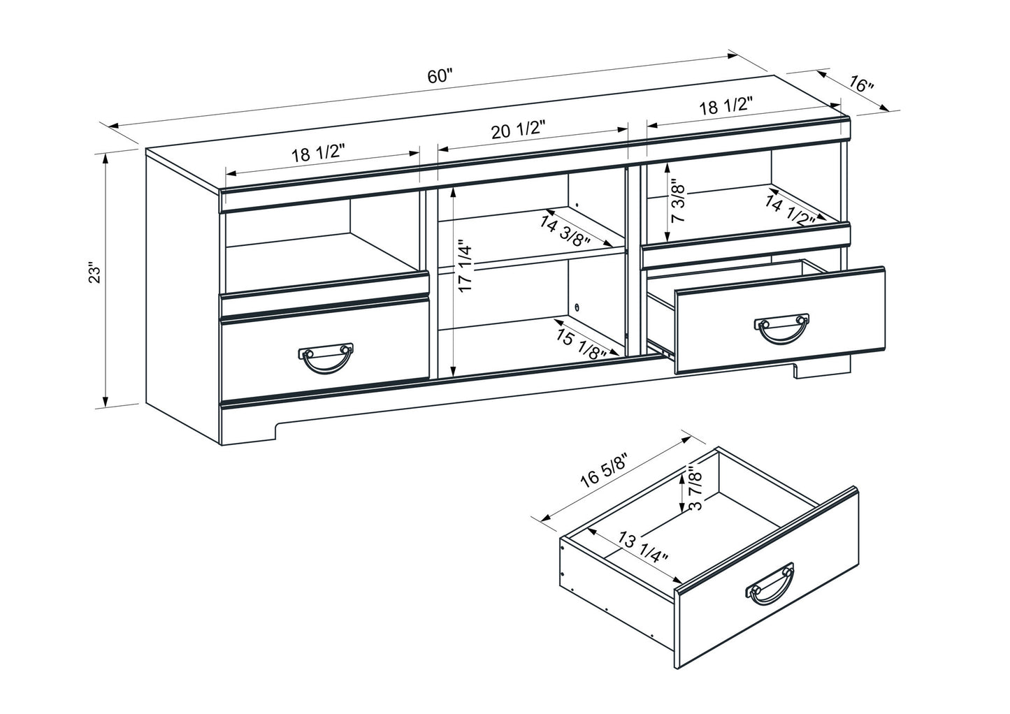 Weathered Oak TV Stand with Fireplace
