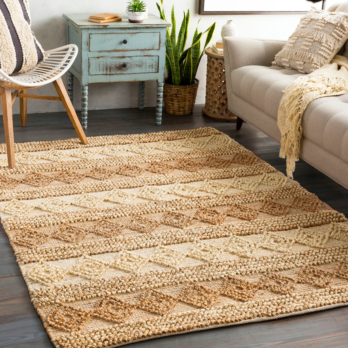 Surya Farmhouse Naturals Beige Rug 6' X 9'