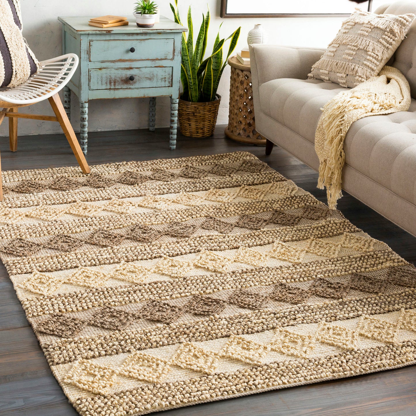 Surya Farmhouse Naturals Light Brown Rug 9' X 12'