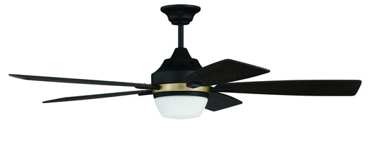 52" Fresco Ceiling Fan in Flat Black and Satin Brass