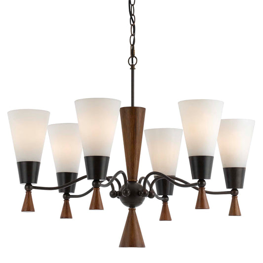 Frosted white Wood Verona - Chandelier
