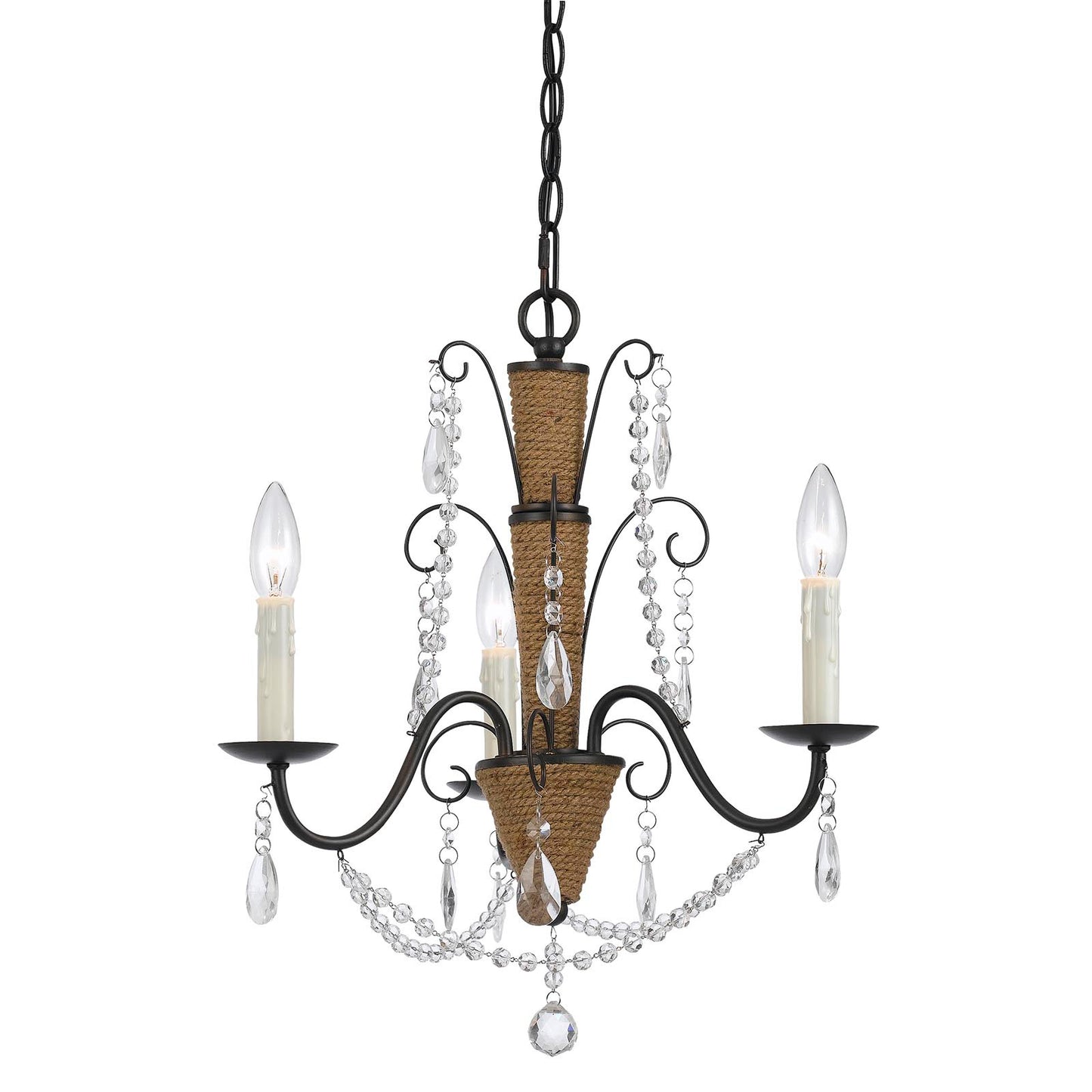 Antigo rattan/crystal chandelier Metal + crystal Antigo - Chandelier