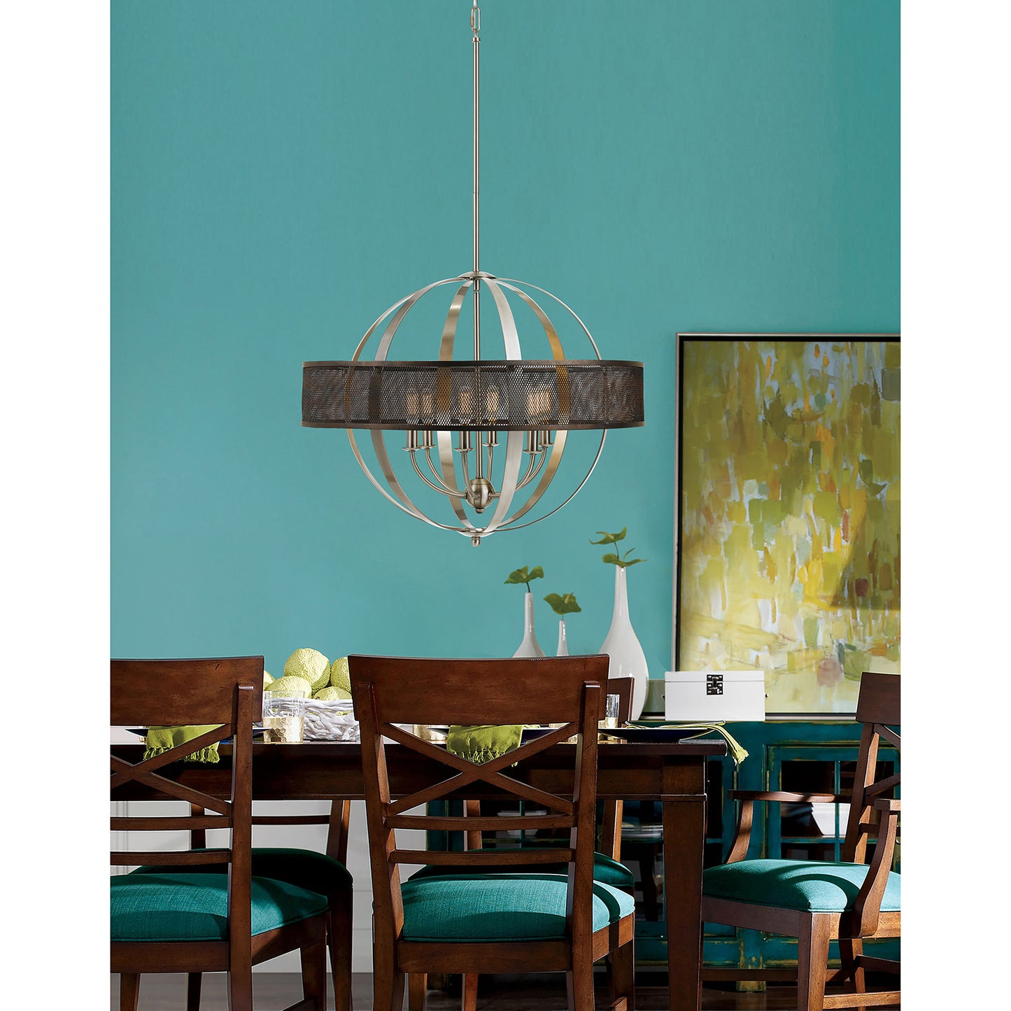 Brushed steel Metal Willow - Chandelier