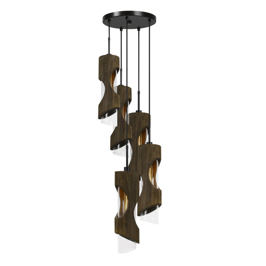 Smoky wood Metal/wood Zamora - Pendant, FX-3669-5