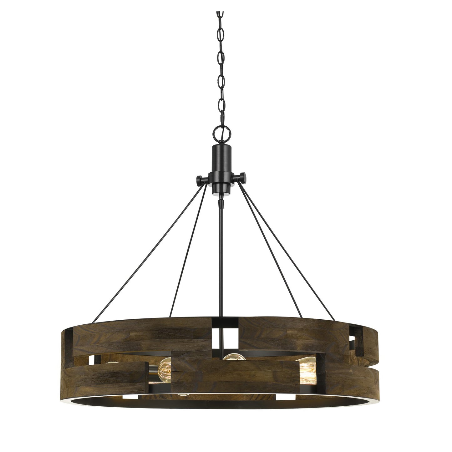 Smoky wood Metal/wood Bradford - Chandelier, FX-3670-9