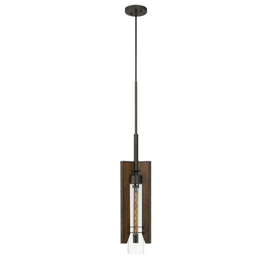 Pine/iron Glass/wood Almeria - Pendant, FX-3690-1