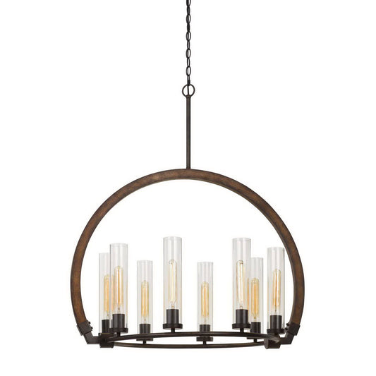 Oak/iron Metal/wood Sulmona - Chandelier, FX-3691-8