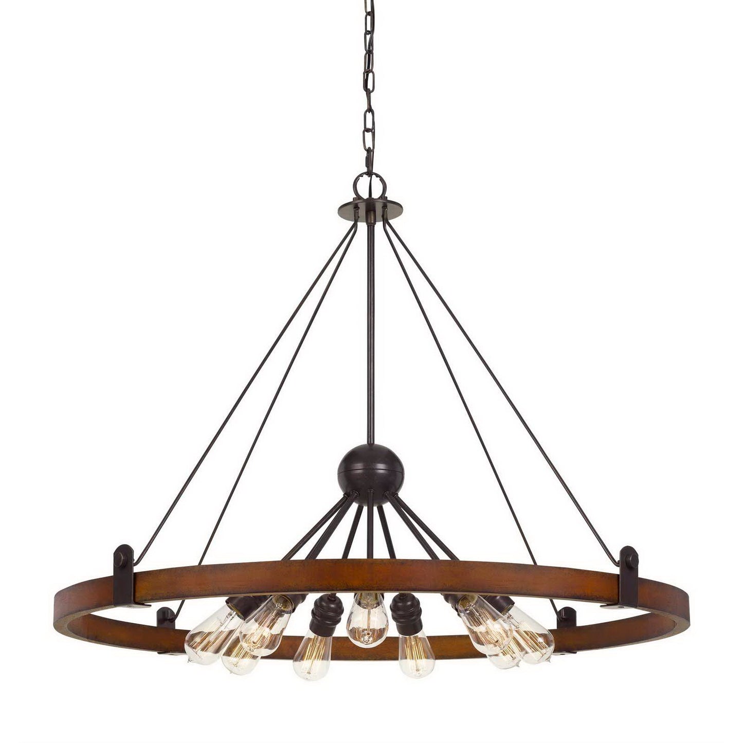 Oak/iron Metal/wood Lucca - Chandelier