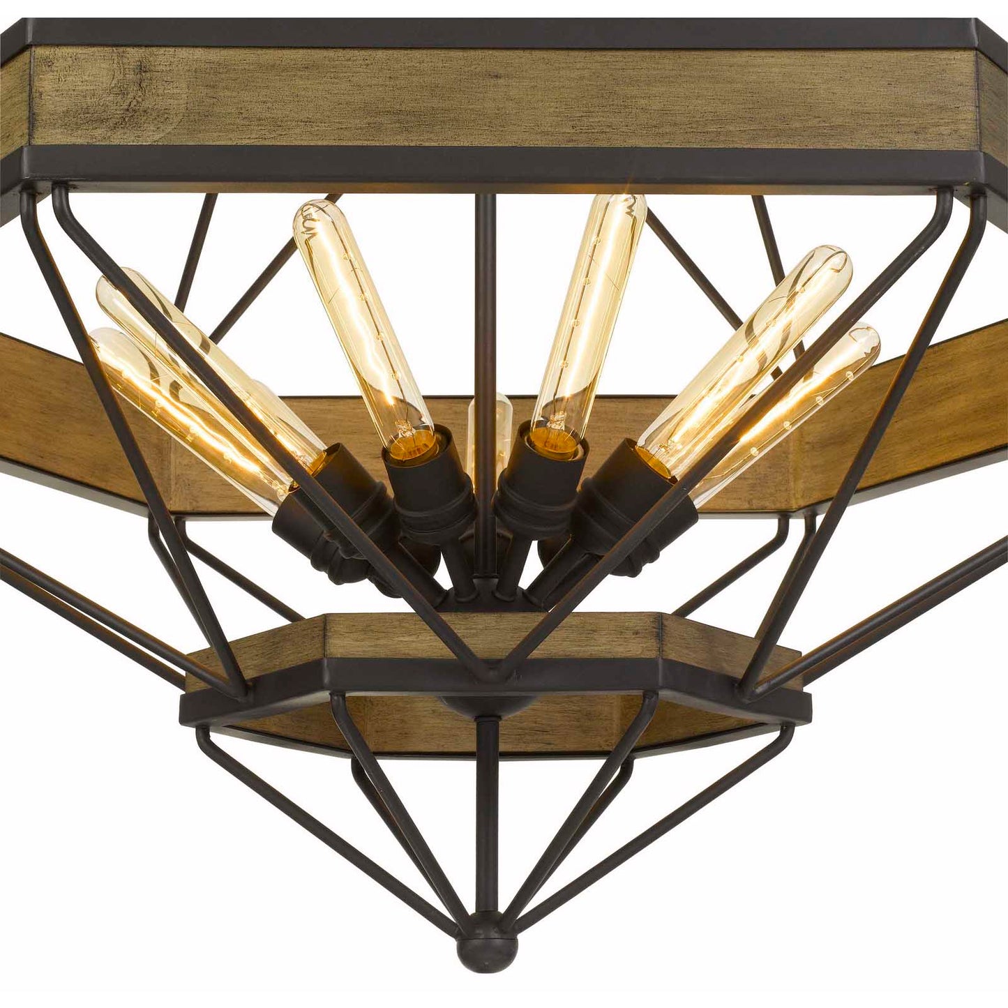 Wood/black Pine wood/metal Alicante - Chandelier, FX-3702-9