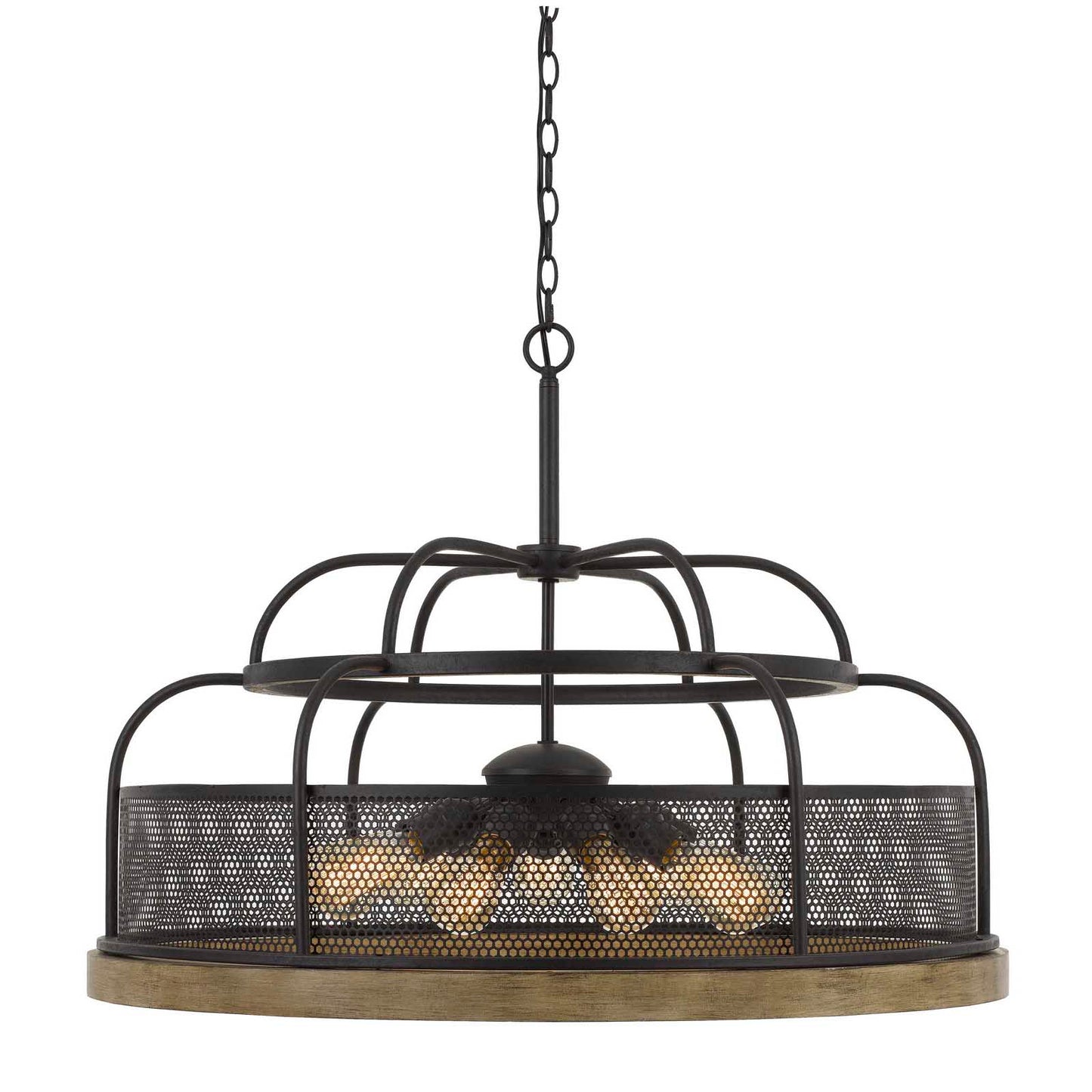 Iron/light oak Pine wood/metal Akaki - Chandelier, FX-3706-9