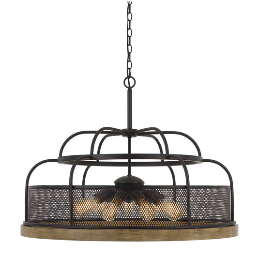 Iron/light oak Pine wood/metal Akaki - Chandelier, FX-3706-9