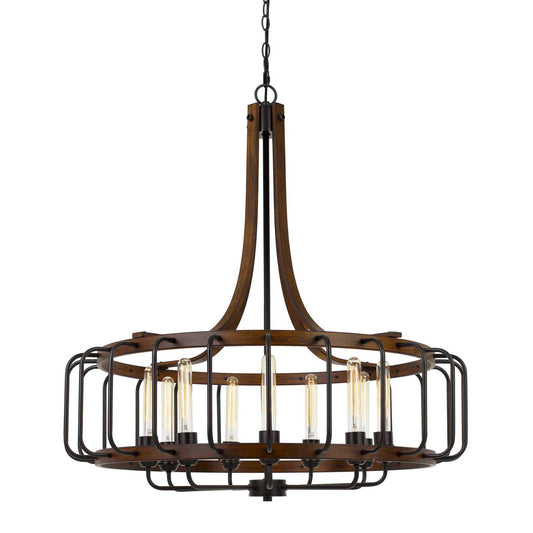 Iron/dark oak Metal Kellia - Chandelier, FX-3708-9