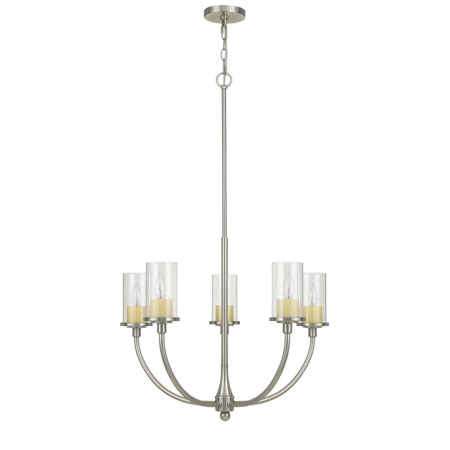 Brushed steel Metal/glass Jervis - Chandelier