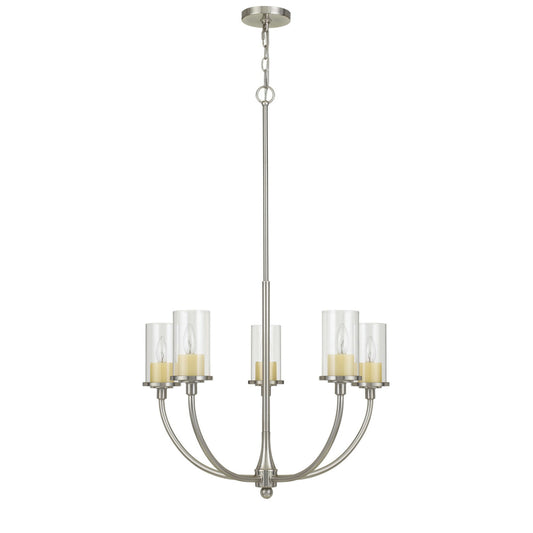 Brushed steel Metal/glass Jervis - Chandelier