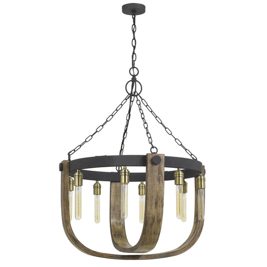 Light oak/iron Wood+metal Apulia - Chandelier