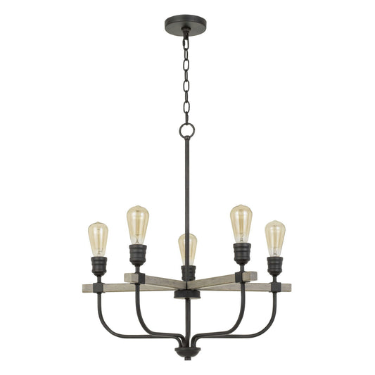 Natural wood/iron Metal Sion - Chandelier