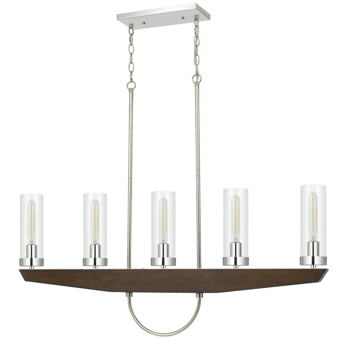 Wood/brushed steel Metal/wood Ercolano - Chandelier, FX-3756-5