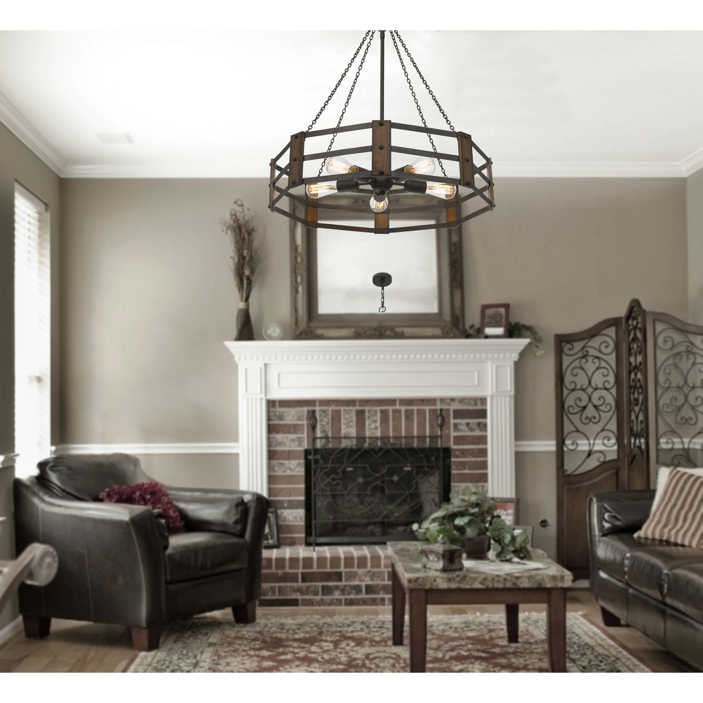 Oak/iron Iron Provo - Chandelier