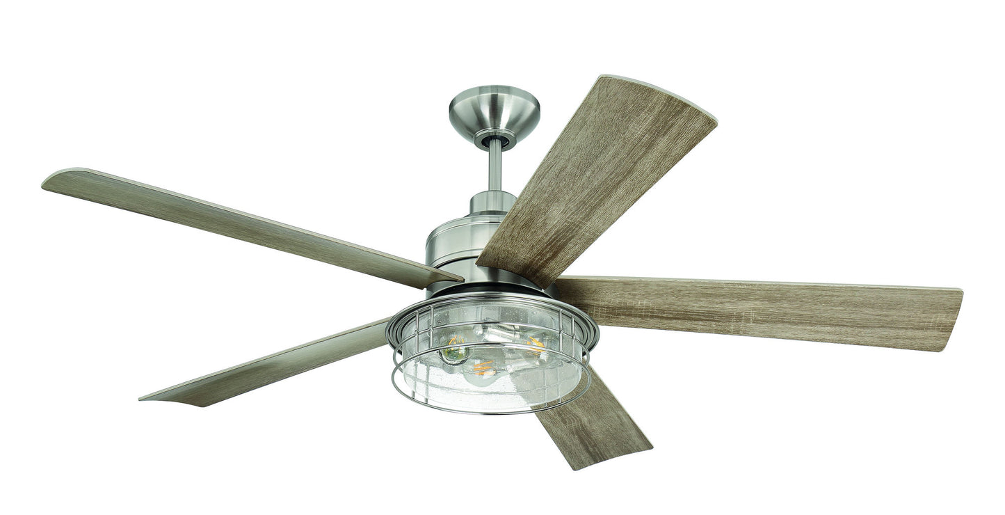 56" Garrick Ceiling Fan in Brushed Polished Nickel