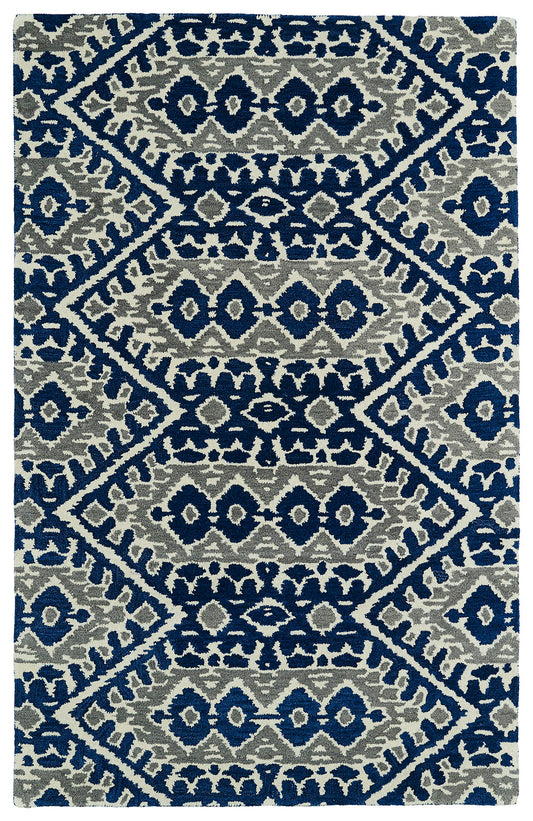 Kaleen Global Inspiration Collection Dark Blue Area Rug 5' x 7'9"
