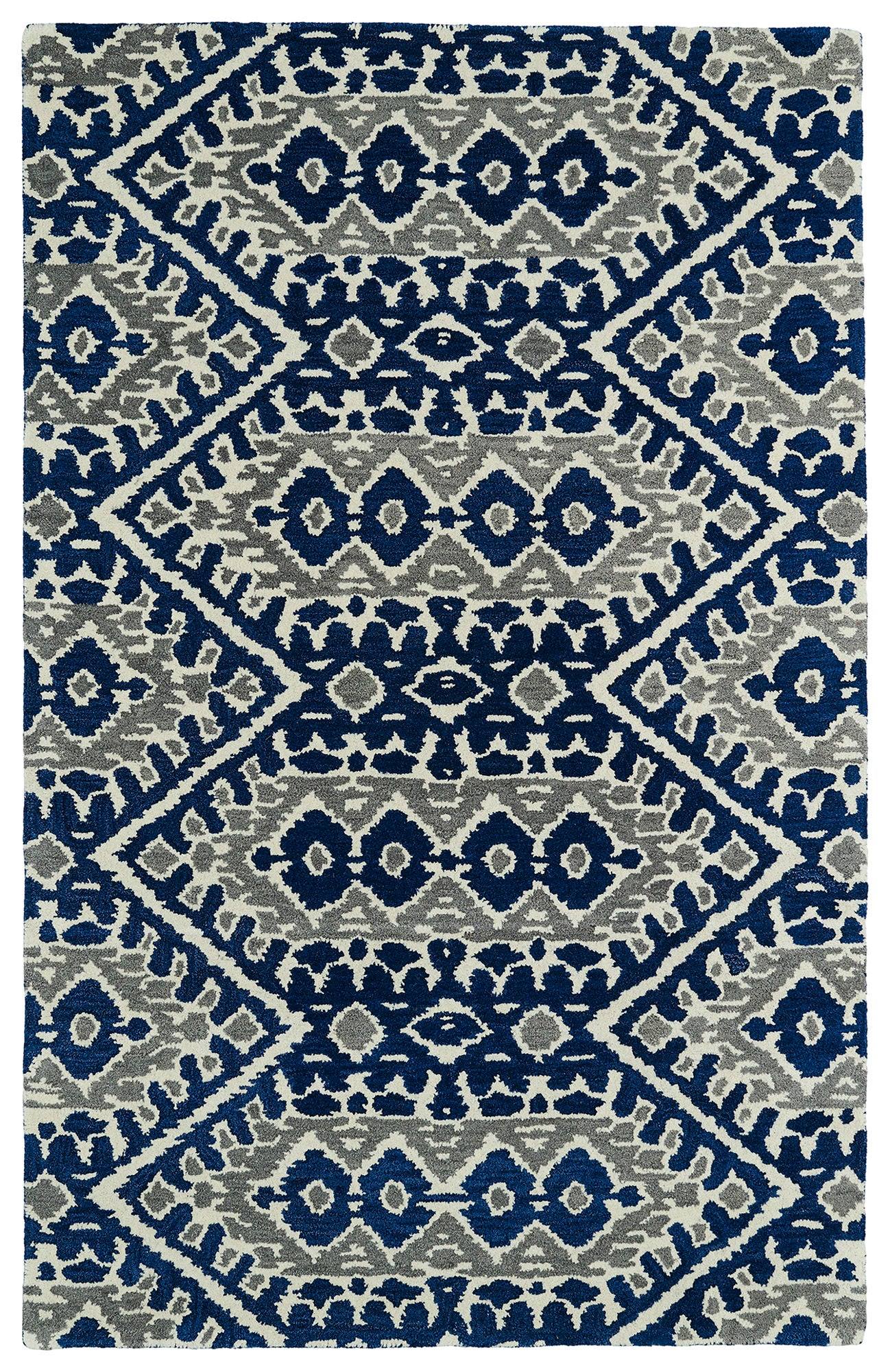 Kaleen Global Inspiration Collection Dark Blue Throw Rug 2' x 3'