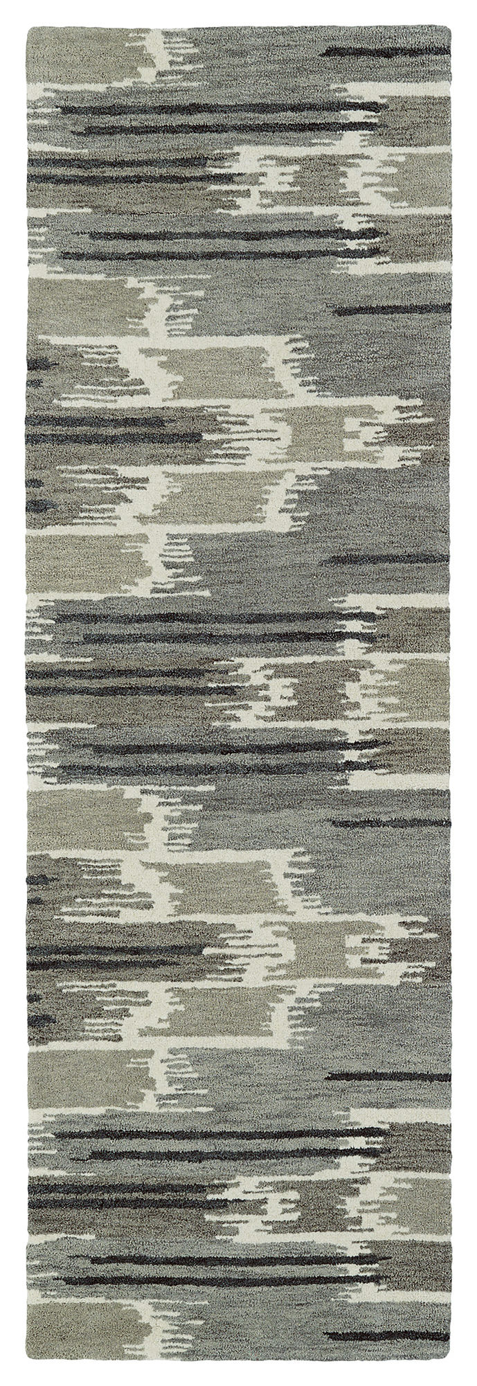 Kaleen Global Inspiration Collection Gray Charcoal Runner 2'6" x 8'