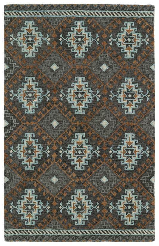 Kaleen Global Inspiration Collection Dark Gray Gray Area Rug 9' x 12'