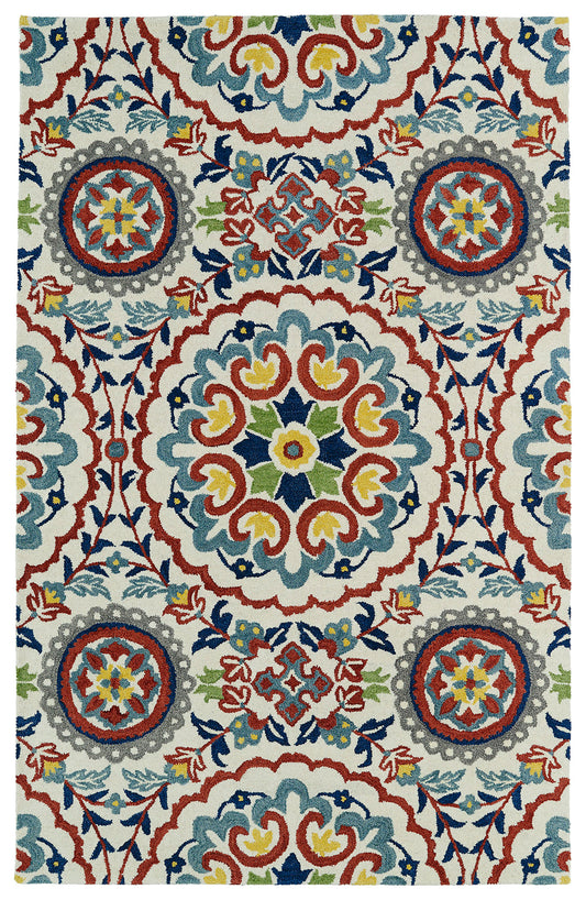 Kaleen Global Inspiration Collection Light Ivory Area Rug 5' x 7'9"