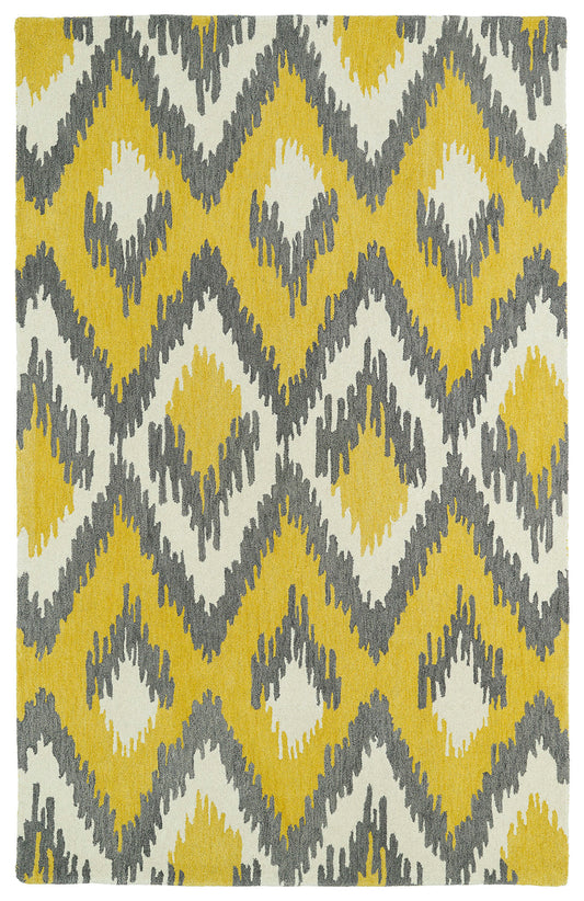 Kaleen Global Inspiration Collection Bright Yellow Area Rug 9' x 12'