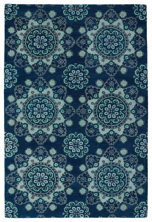 Kaleen Global Inspiration Collection Dark Navy Area Rug 9' x 12'