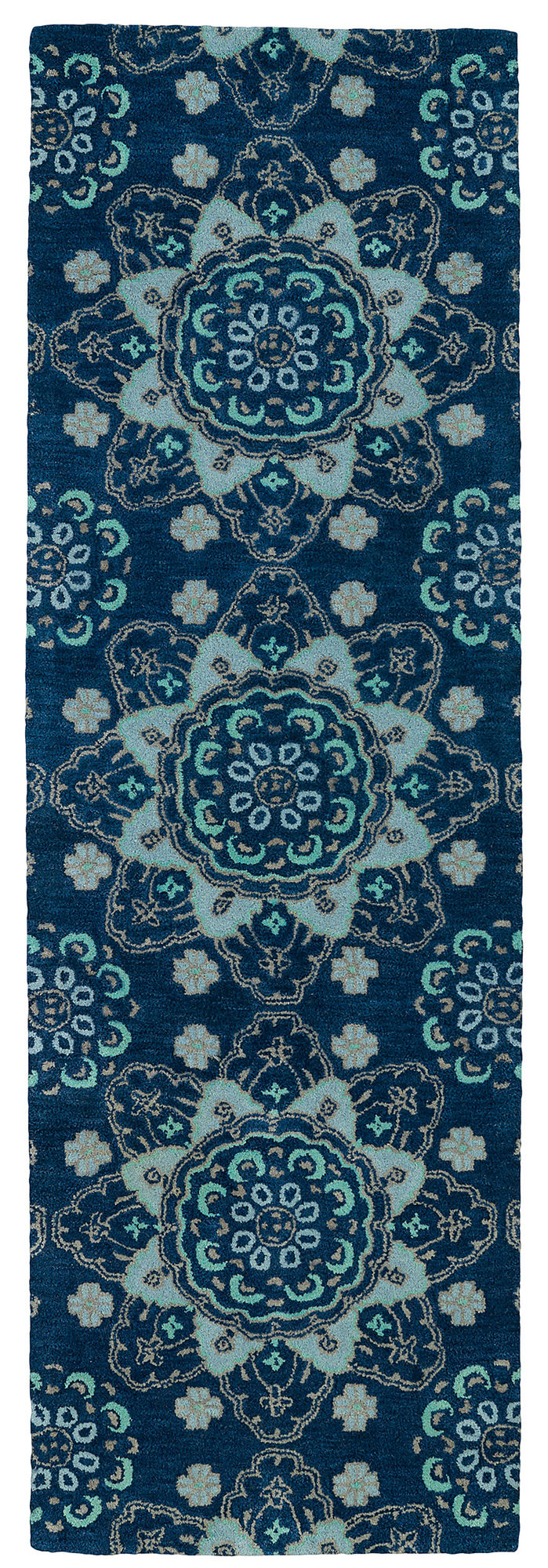 Kaleen Global Inspiration Collection Dark Navy Runner 2'6" x 8'