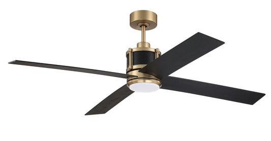 56" Gregory Fan, Satin Brass and Flat Black Finish, Blades Included