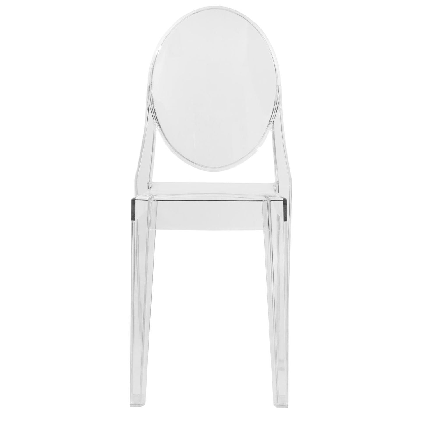 LeisureMod Marion Transparent Acrylic Modern Chair, Set of 2