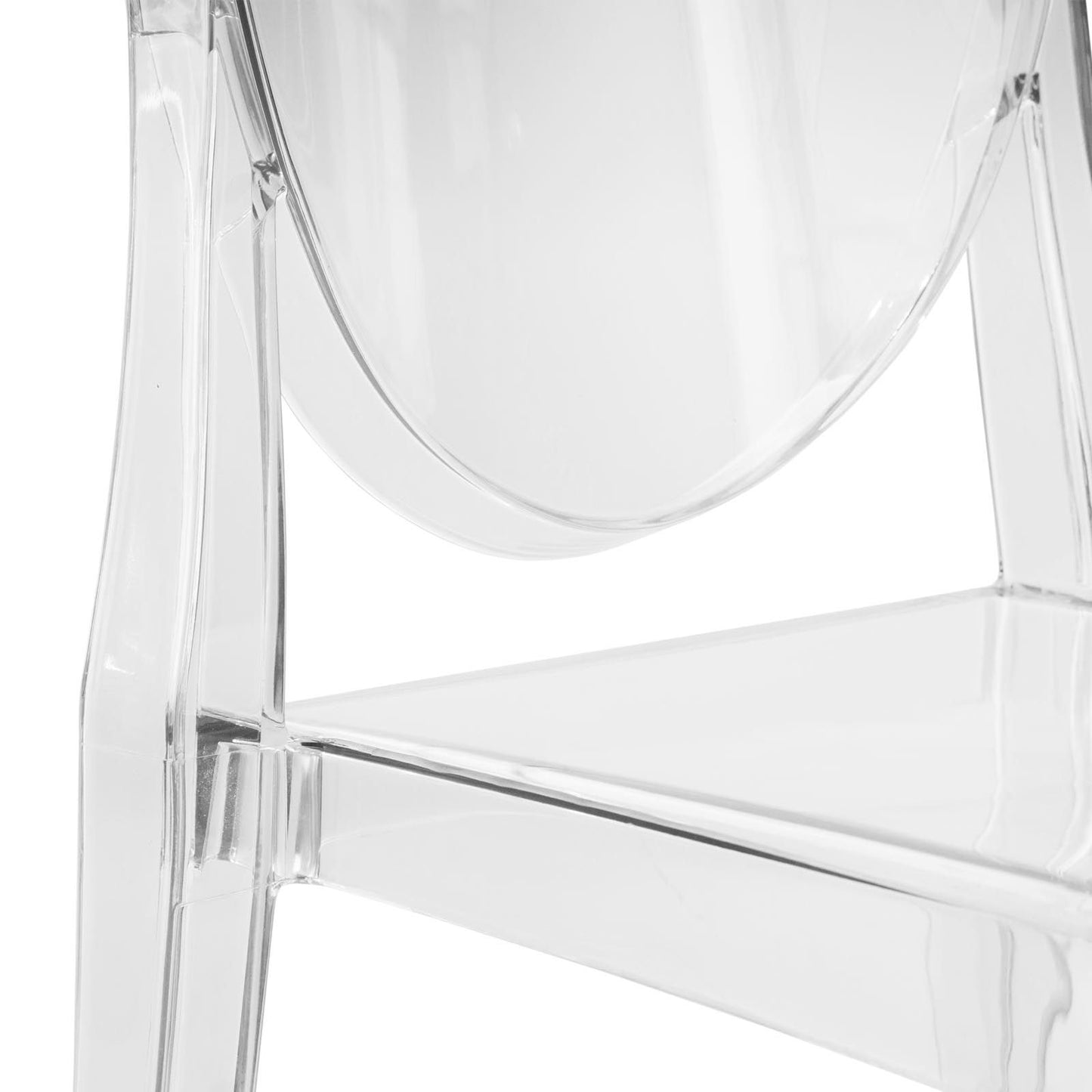 LeisureMod Marion Transparent Acrylic Modern Chair, Set of 2