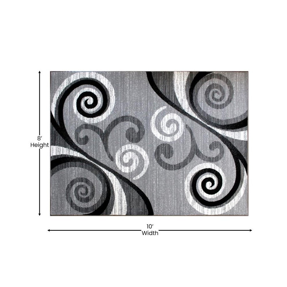 Gray 8x10 Modern Area Rug