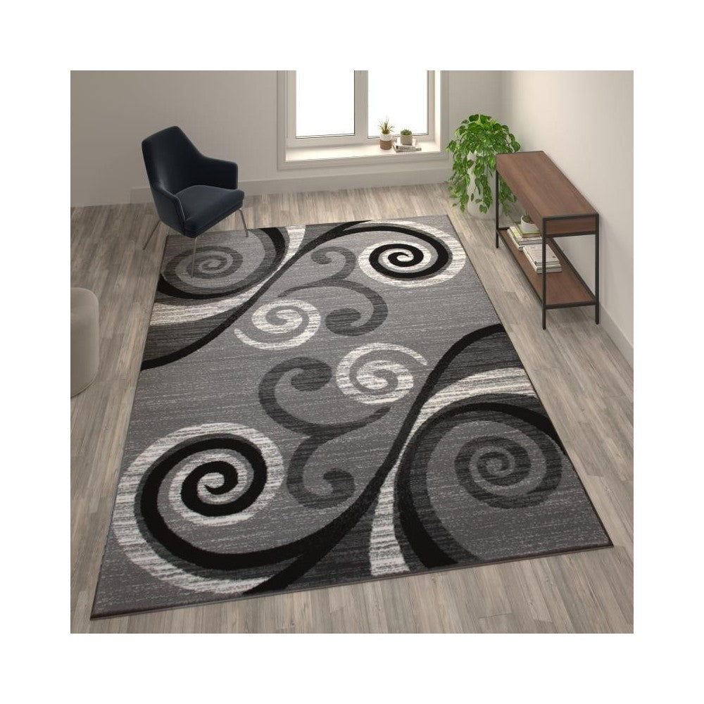 Gray 8x10 Modern Area Rug