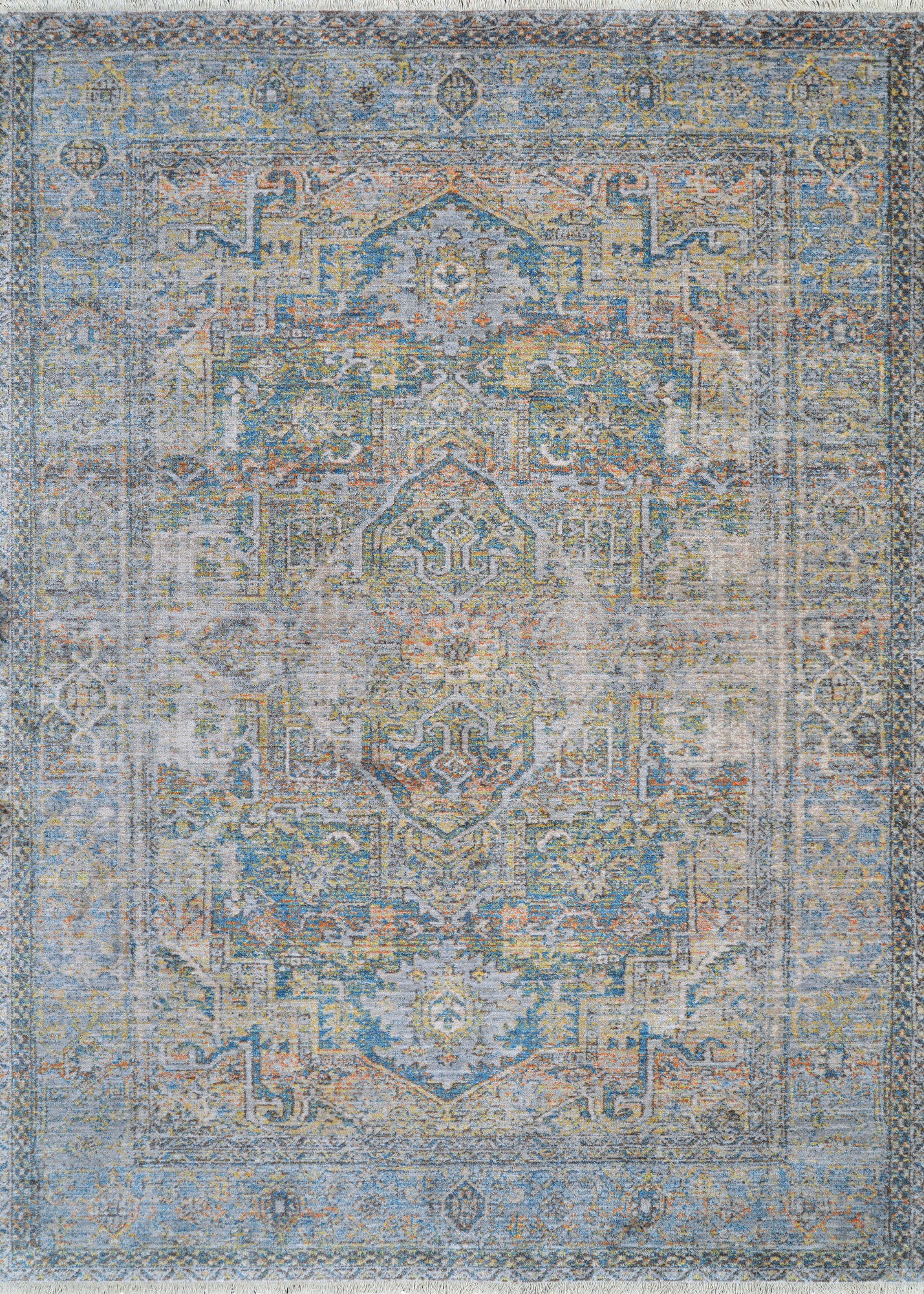 Couristan Halli Antique Lavar Skyblu-Stone-Mlt Rug 5'3" x 7'6"