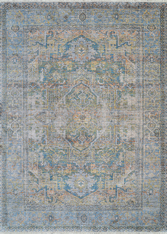 Couristan Halli Antique Lavar Skyblu-Stone-Mlt Rug 5'3" x 7'6"