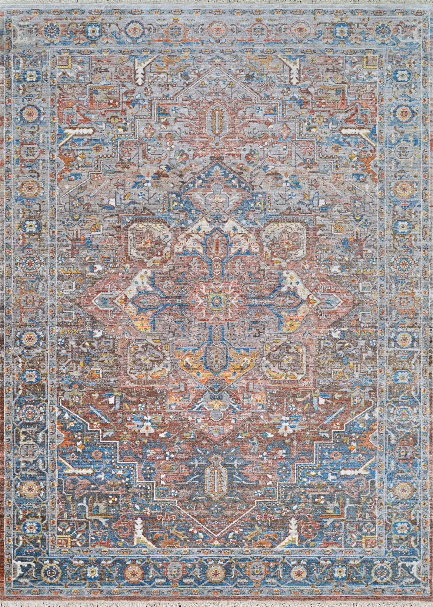 Couristan Halli Kerman Brick-Brown-Multi Rug 8' x 10'