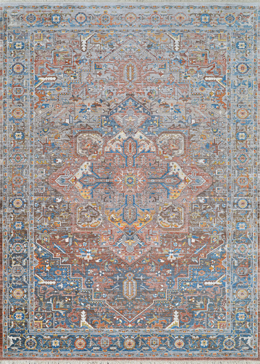 Couristan Halli Kerman Brick-Brown-Multi Rug 8' x 10'