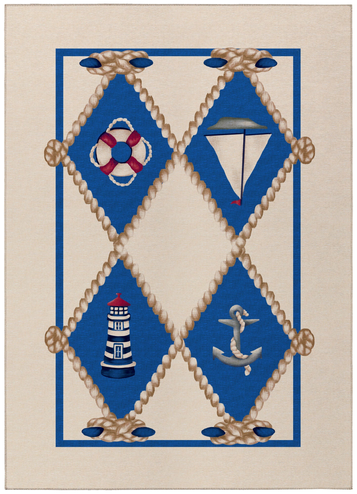 Indoor/Outdoor Harbor HA6 Ivory Washable 10' x 14' Rug