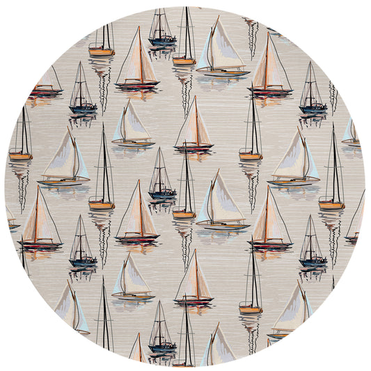 Indoor/Outdoor Harbor HA8 Ivory Washable 8' x 8' Round Rug