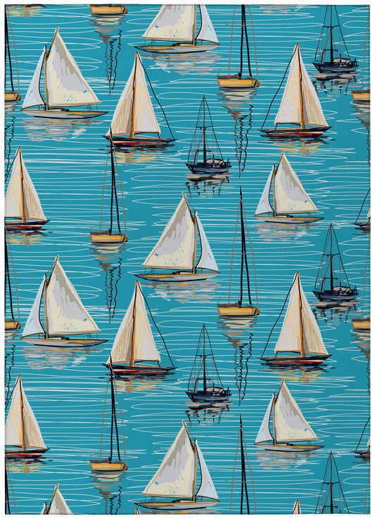 Indoor/Outdoor Harbor HA8 Sky Washable 10' x 14' Rug